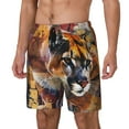 thumbnail image 1 of Fotbe Abstract Lion Painting Traje de Baño para Hombre – Shorts de Natación de Secado Rápido con Forro y Bolsillos-Large, 1 of 6