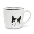 thumbnail image 1 of Abbott Collection AB-27-FELIX Tasse Chat Peering 3 Pouces, Blanc & Noir, 1 of 1