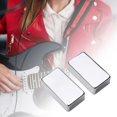 thumbnail image 1 of 2 piezas de cubiertas para pastilla Humbucker, pieza de guitarra eléctrica, reemplazo resistente y duradero para piezas de repuesto de guitarra Plata, 1 of 8
