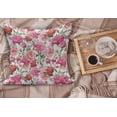thumbnail image 2 of Shabby Flora Fluffy Throw Pillow Cushion Cover, Summer Spring Garden Flowers with Leaves and Buds Art, Decorative Square Accent Pillow Case, 26" x 26", Pale Pink Hot Pink, by Ambesonne, 2 of 5