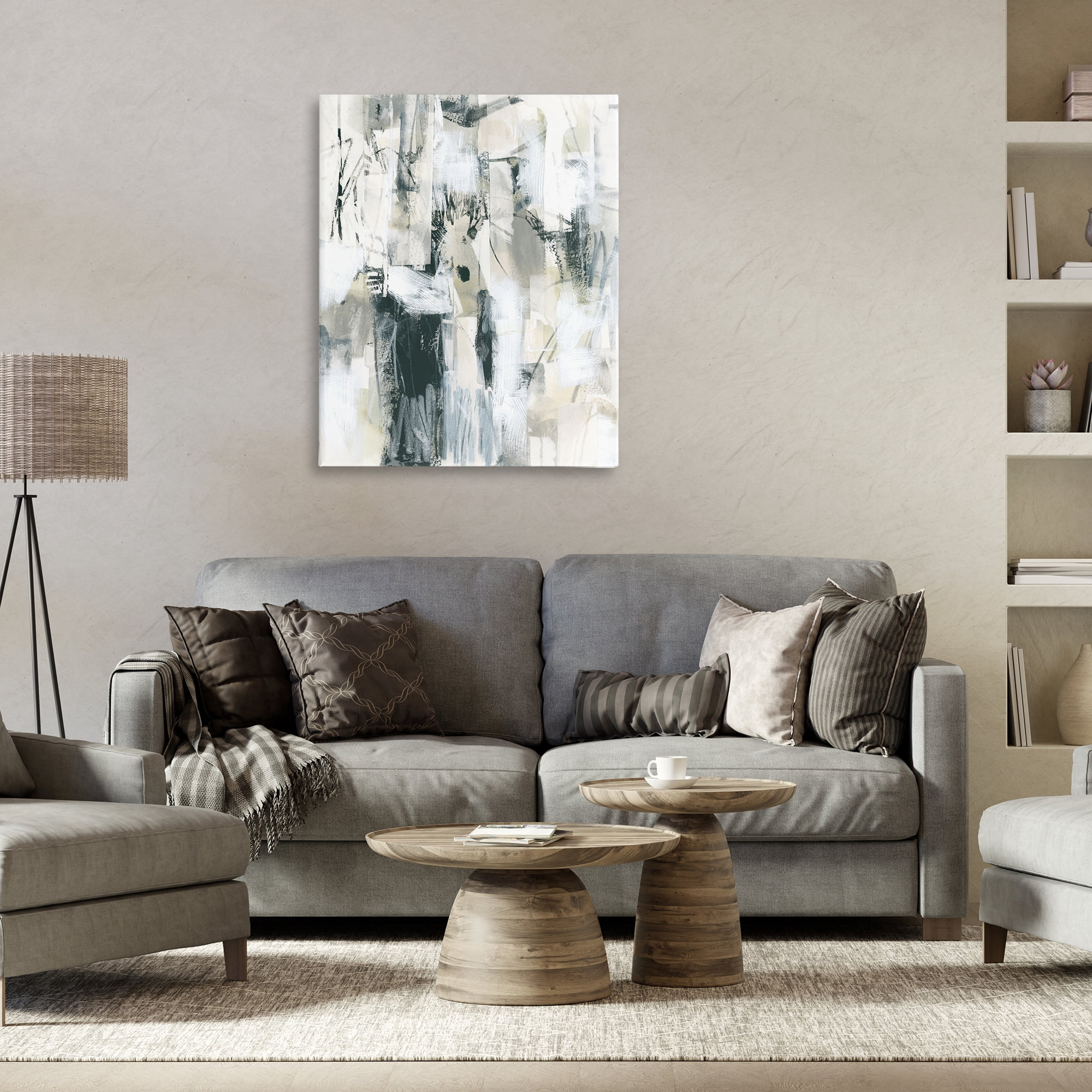 Stupell Industries Expressive Grey Abstraction Abstract Painting Gallery Wrapped Canvas Art Print Wall Art, 30 x 40