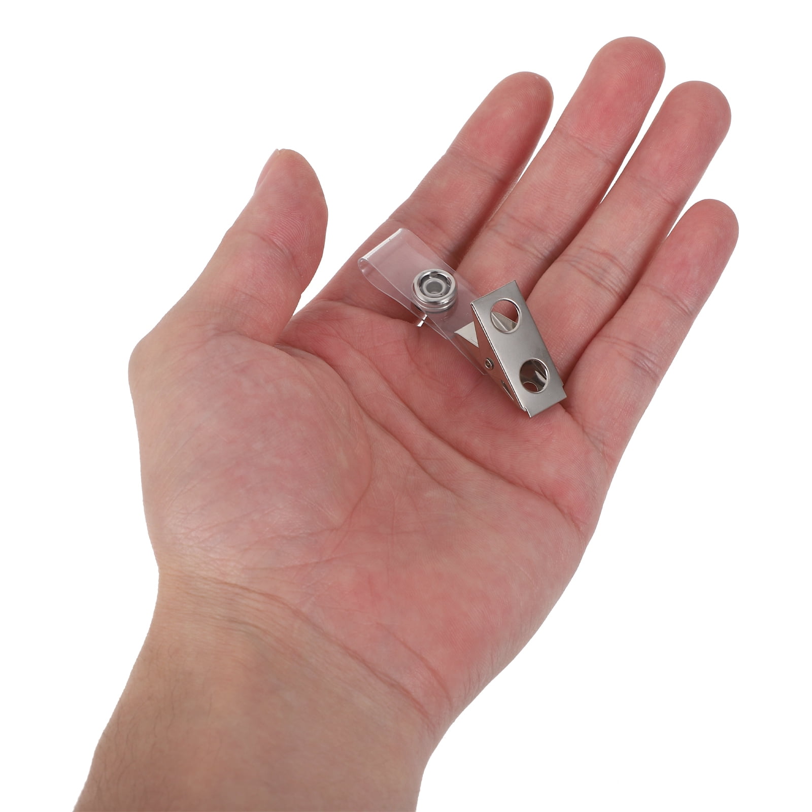 Raindrops 120Pcs Lightweight Vertical Id Badge Holder Silver with Strong Plastic Clip