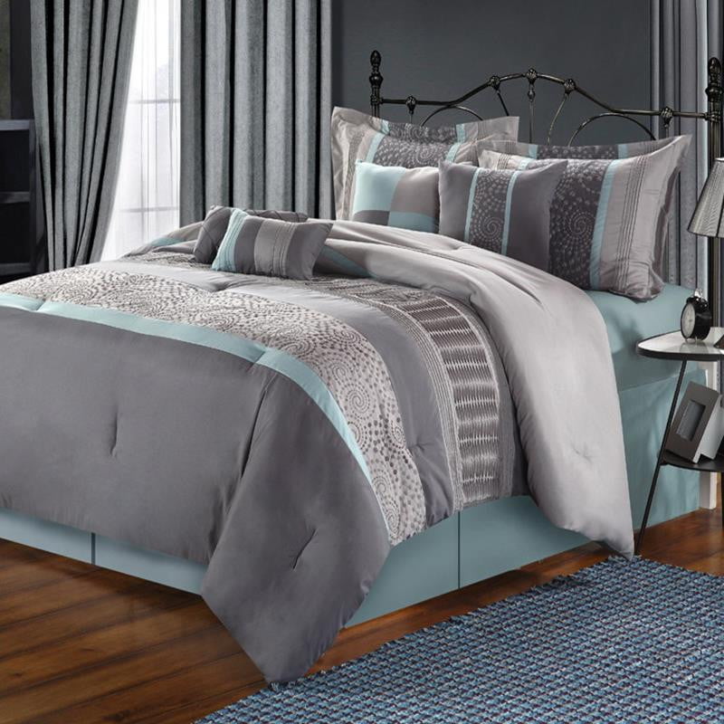 Euphoria Grey Comforter Bed In A Bag Set 12 piece - Walmart.com