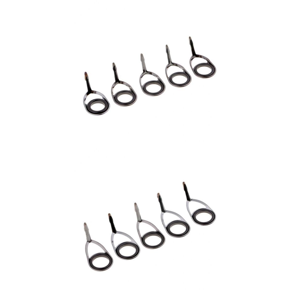 10pcs Stainless Steel Fishing Rod Guide Tip Repair Kit Eye Ring Replacement 
