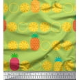 thumbnail image 1 of Soimoi Tissu en Poly Georgette Vert Imprimé Tranches de Pin et Citron au Mètre 42 Pouces de Large, 1 of 5