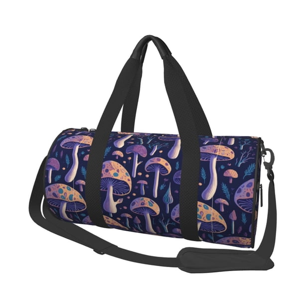 Easygdp Floral Hippie Mushrooms Bolsa de Viaje, Bolsa de Mano, Bolsa de Gimnasio, Bolsa de Equipaje para Viaje