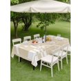 thumbnail image 4 of Outdoor Tablecloth with Umbrella Hole for Patio/Picnic/Party/Camping, Beige Geometric Waterproof Table Cloth Rectangle Table Cover Washable, Modern Abstract Art Stripes (52"x 70"), 4 of 8