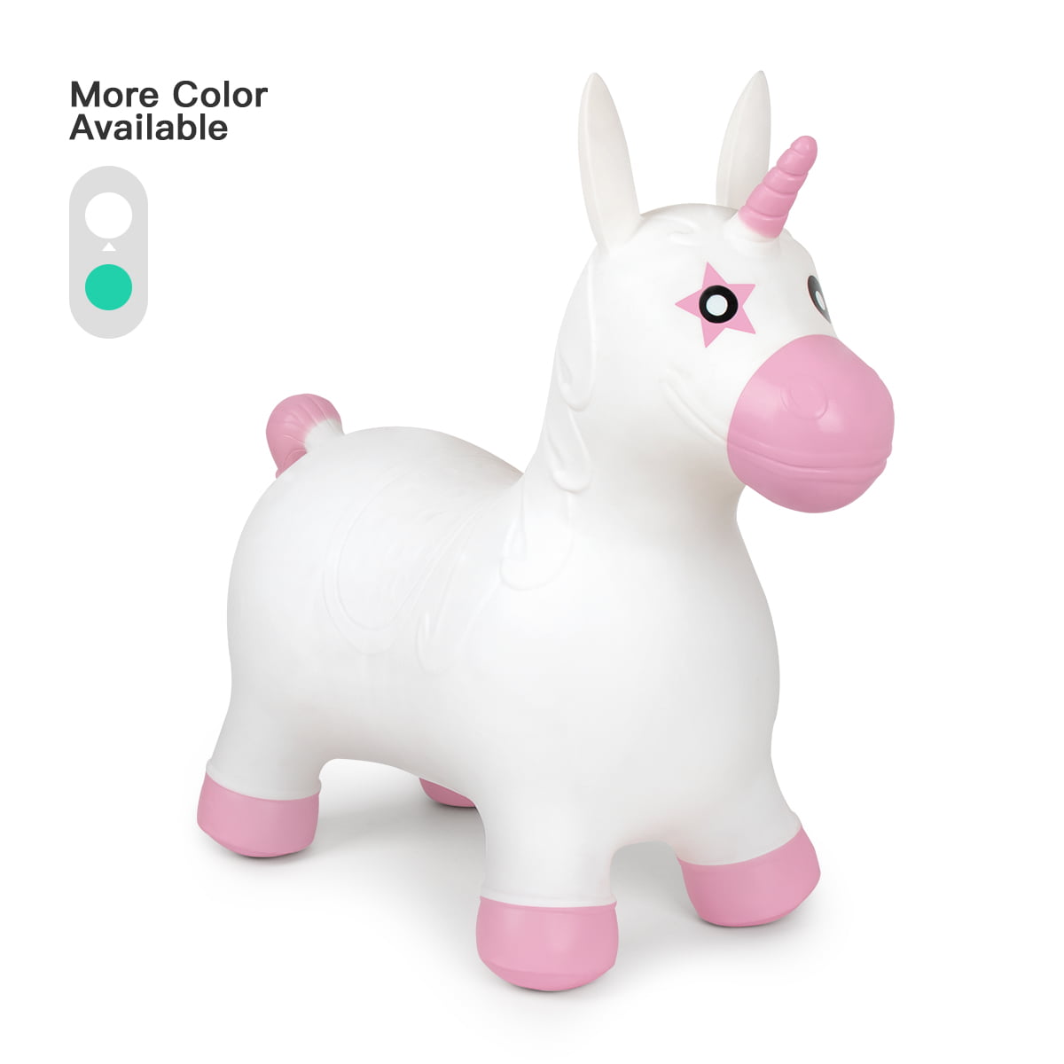 WHITE UNICORN HORSE Hopper Ride On Bouncing inflatable BOUNCE ALONG ride-on 
