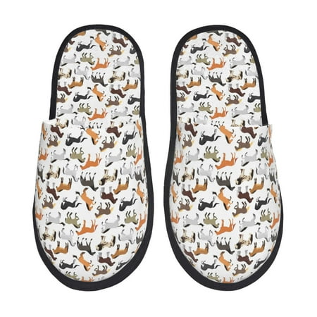 

Fuzoiu Horse Print Unisex Furry Slippers Plush Indoor Shoes Trendy House Slippers Anti-Skid EVA Sole House Shoes for Home Office and Travel -Large