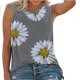 thumbnail image 1 of Mujeres Casual Tank Tops Chica Girasol Lindo Impreso Chaleco Camiseta (Gris XXL) Tmvgtek Para estrenar, 1 of 4