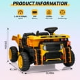 thumbnail image 2 of 24V 2-Seater Kids Ride On Dump Truck with Remote Control - Electric Construction Vehicle with Dump Bed, Shovel, LED Lights & Wheel Shock Absorption for Kids 3+, 2 of 7