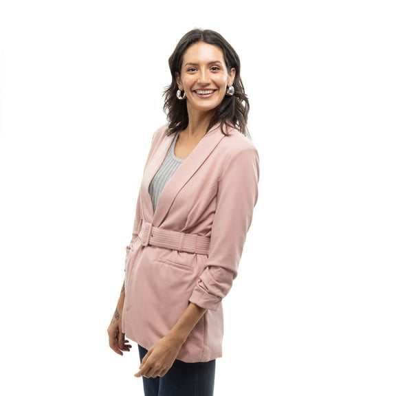 Trapunto Stitch Belted Long Blazer