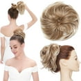 thumbnail image 2 of Benehair Messy Curly Hair Extensions Bun Scrunchies Wrap on Ponytail Updos Large Thick Donuts Hairpiece for Woman, 2 of 8