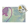 thumbnail image 4 of YFYANG Washable Heat-Resistant Placemats, 70% PVC/30% Polyester, Green Line Graffiti Art Kitchen Table Mat, 12" x 18" 1 Piece, 4 of 6