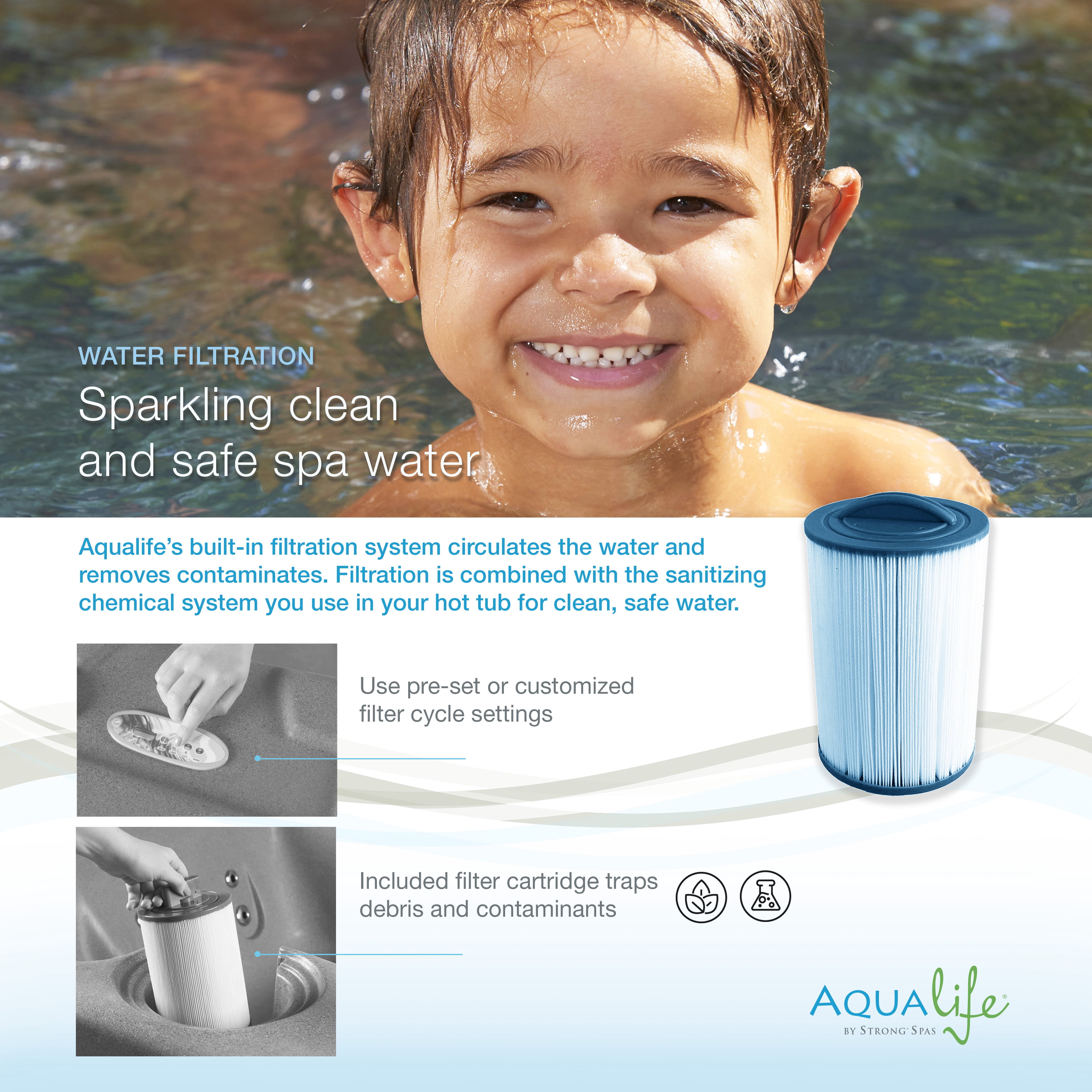 Aqualife by Strong Spas Invi 4-5 Person Plug & Play Octagonal Spa Hot Tub, 11 Jets, Cobblestone