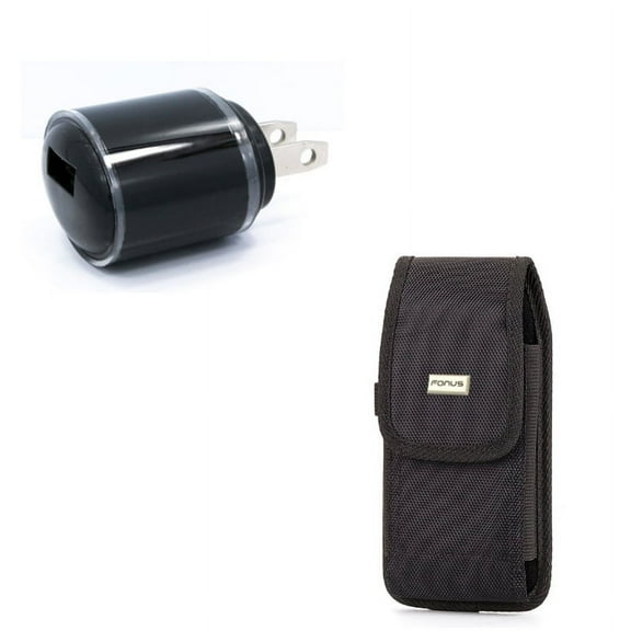 Rugged Canvas Case w 1.5Amp Rapid Home Wall Travel AC Adapter USB Charger E6X Compatible With Google Pixel 3a XL