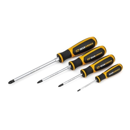Gearwrench 80061H 4 Piece Pozidriv® Dual Material Screwdriver Set