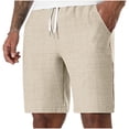 thumbnail image 2 of Qiyinn Men’s Linen Shorts Casual Drawstring Summer Beach Shorts, 2 of 9
