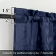thumbnail image 3 of OVZME Darla Navy Blue Short Sheer Curtains 36 Inch Length 2 Panels, Light Filtering Soft Small Window Curtains with Rod Pocket, Textured Farmhouse Curtains for Bedroom Living Room, Each 42Wx36L Inch, 3 of 7