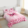 thumbnail image 3 of Manfei Wildlife Cheetah Twin Comforter Set,Safari Leopard,Pink Butterfly,2-Piece Cozy, 3 of 8