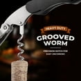 thumbnail image 4 of 2 PCS Corkscrew Wine Opener, Professional Wine Key Corkscrew Stainless Steel Wine Opener with Foil Cutter, Heavy Duty Waiter Corkscrew Double Hinged Beer Bottle Opener for Servers Bartenders Black, 4 of 8