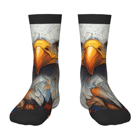Kids Crew Socks Novelty Casual Funny Socks for 6-10 Years Old , Bald Eagle