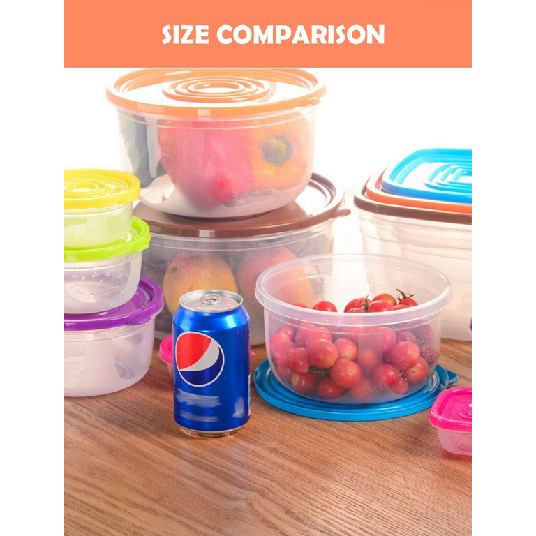 4 Pieces Food Storage Containers with Lids Plastic BPA-free Mixing Bowl  with Lids Prep & Serve Bowl Set Nesting Storage Food Container Dishwasher