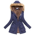 thumbnail image 1 of Fluffy Jacket Button Down Overcoat Women Solid Color Coat Windproof Outer Coat Warm Winter Overcoat Long Sleeve Cardigan, 1 of 5