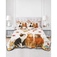 thumbnail image 2 of Quilts Queen Size Bedding Set, Fall Cat Reversible Summer Quilt 3 Pieces, Thanksgiving Autumn Harvest Pumpkins Maple Leaves Lightweight Bedspreads Coverlets with 2 Pillow Shams for All Seasons, 2 of 5