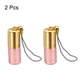 thumbnail image 3 of Unique Bargains 3mL Bouteilles à Rouleaux, 2 Boules de Rouleau d'Huile Essentielle de Verre de Pack avec des Récipients Rechargeables de Couvercle Doré, Rose, 3 of 5