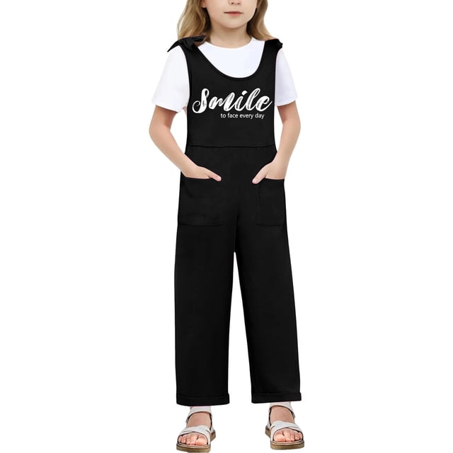 MIASHUI Barboteuse Fille Tenue Décontractée Sans Manches pour Enfants Usage Quotidien Confortable Printemps Été Tenue de Jeu