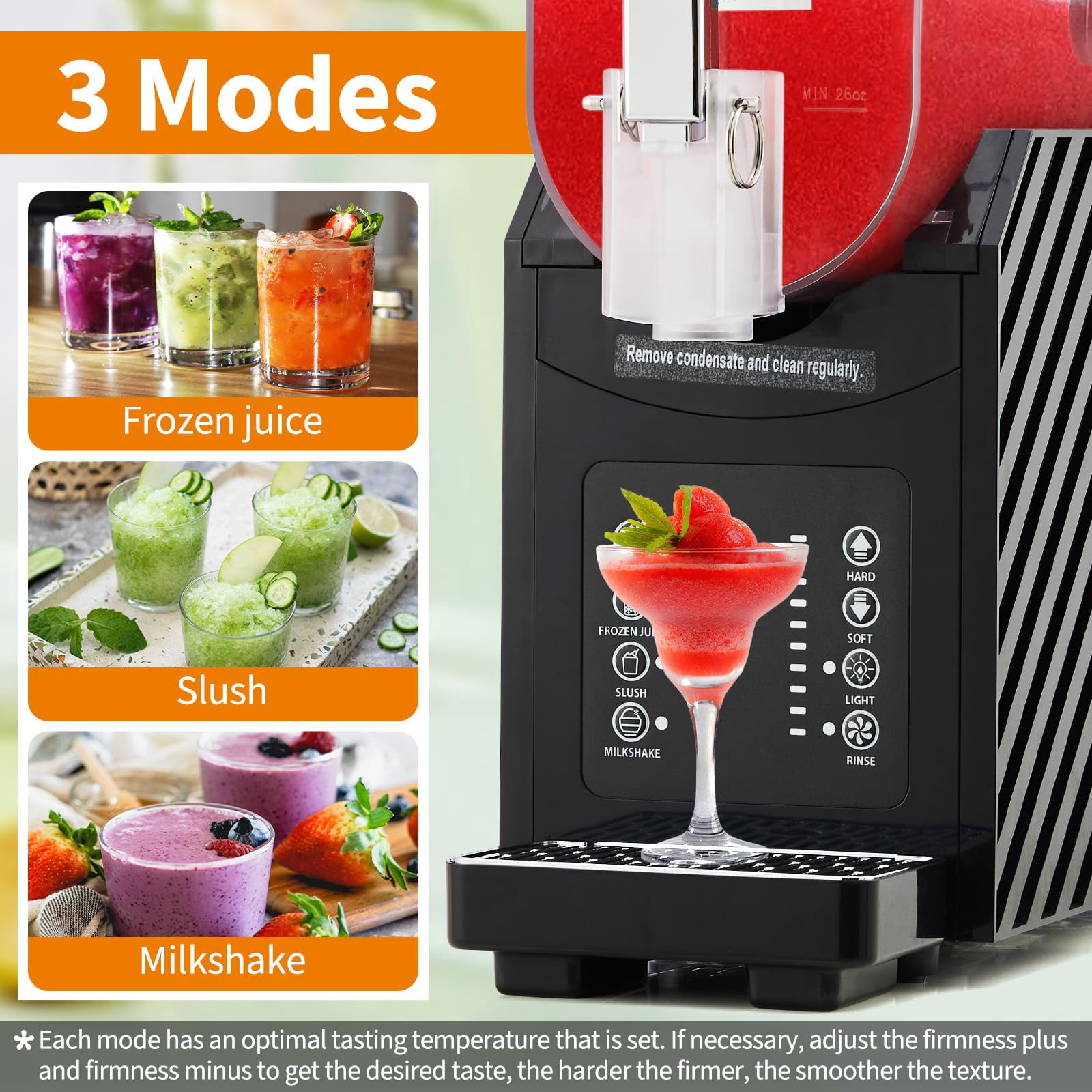 Professional Slushie Maker 84oz - 3-in-1 Frozen Drink Machine with Auto Clean & LED Touch Panel - Commercial Grade for Margaritas, Smoothies, Frappes at Home or Business