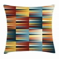 thumbnail image 1 of Retro Throw Pillow Cushion Cover, Long Sharp Edged Horizontal Triangles on Different Color Blocks Creative and Abstract, Decorative Square Accent Pillow Case, 24 X 24 Inches, Multicolor, by Ambesonne, 1 of 2