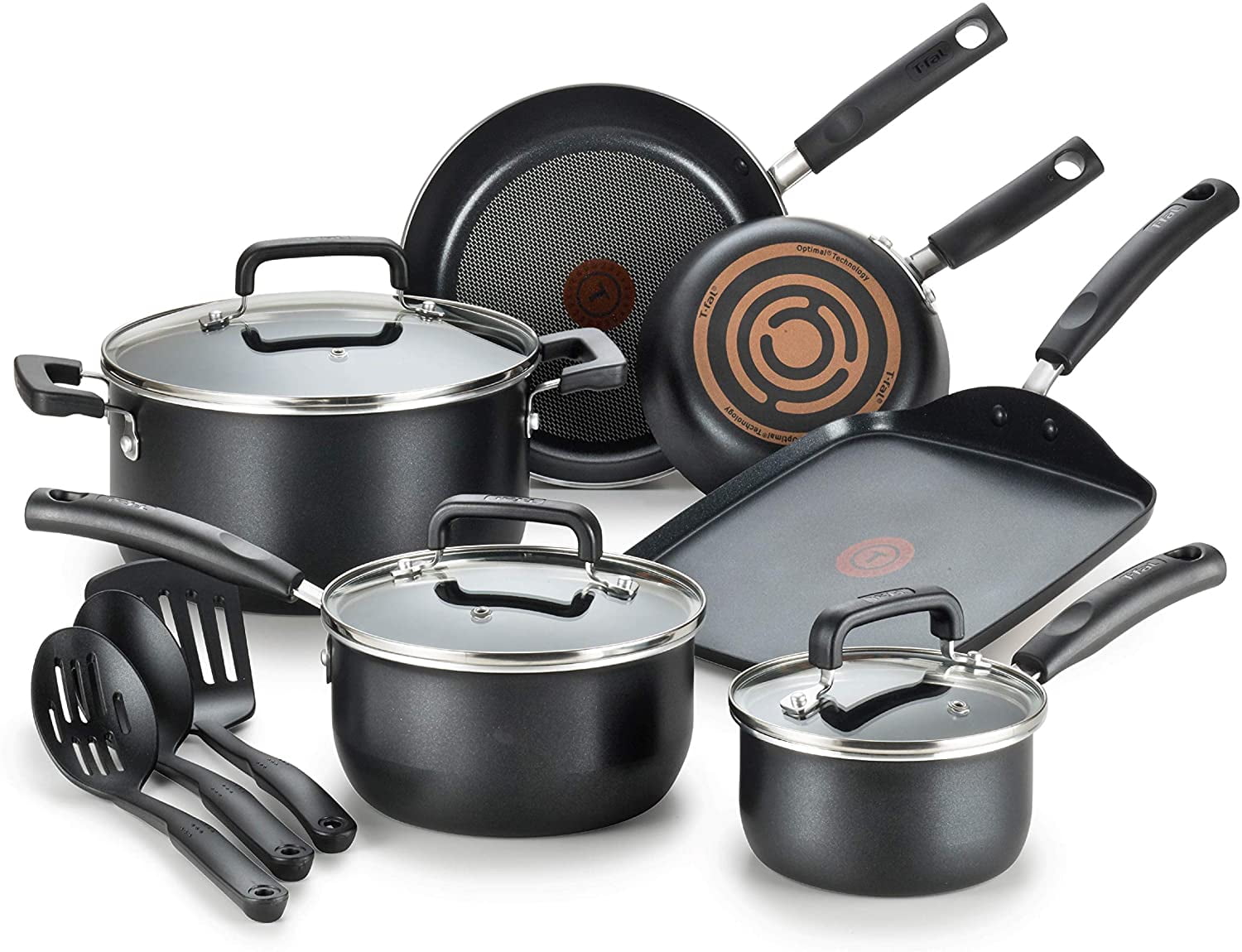 Details about   12 Piece Cookware Set Nonstick Pots Pans Kitchen Cooking Complete T-fal New 