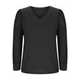 thumbnail image 5 of V Neck Sweatshirts for Women Womens Sweaters Dressy Casual Blouse Lightweight Knitted Top Womens Knitted Sweatshirts Hollow Out Lace Long Sleeve Top Fall Winter Pullover Tops Holiday Clothes, 5 of 6