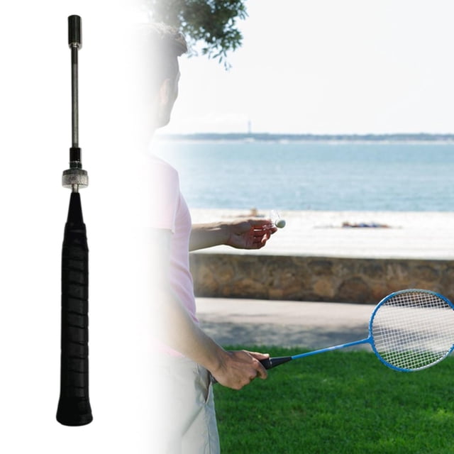 Entrenador de swing de raqueta de bádminton, barra de entrenamiento de bádminton, herramienta de entrenamiento con los dedos, entrenador de bádminton Negro