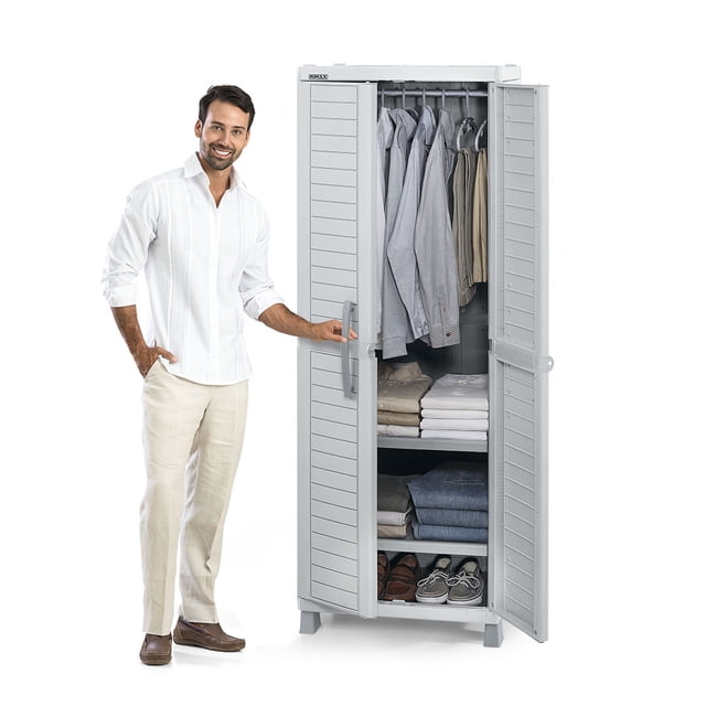 Armario Ropero Organizador Modular Closet Ropa Plástico Gris Rimax