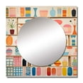 thumbnail image 2 of Designart "Playful Patterns Mid Century Pink Delight IV" Abstract Square Mirror For Wall Decor - Large Pink Square Printed Wall Mirror Art - Wall Mounted Square Large Mirror, 2 of 5