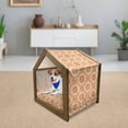 thumbnail image 3 of Orange and Beige Pet House, Ornamental Baroque Leaves and Flowers Victorian Vintage Pattern, Outdoor & Indoor Portable Dog Kennel with Pillow and Cover, 5 Sizes, Orange and Beige, by Ambesonne, 3 of 5