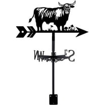Highway Cow Weather Vane Cute Cow Weathervanes Black Metal Wind Vanes Animal Weather Vanes Weathervane Garden Ornament for Farmhouse Garden Outdoor Yard Roof Shed Paddock Decoration