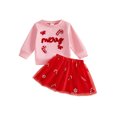 thumbnail image 2 of Conjunto navideño para niña pequeña: sudadera de manga larga + falda de tul, 2 of 9