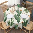 thumbnail image 3 of Cactus Pattern Round Tablecloth 60" X 60",Wrinkle Wipeable Table Cloth for Kitchen Dining Room Picnic Patio Party, 3 of 6