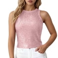 thumbnail image 2 of Lixiuxyad Camisoles For Women Fashion Sequin Camisole Summer Sleeveless Tank Top With Glitter Rhinestone Spaghetti Strap For Casual Party Wear,Pink, 2 of 7