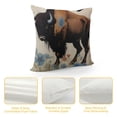 thumbnail image 4 of GOSMITH Throw Pillow Case Bison American Buffalo Bull Wild Watercolor Painting Black Mammal Meat Art Farmhouse Decorative Square Covers for Home Sofa Couch Decor, 4 of 5
