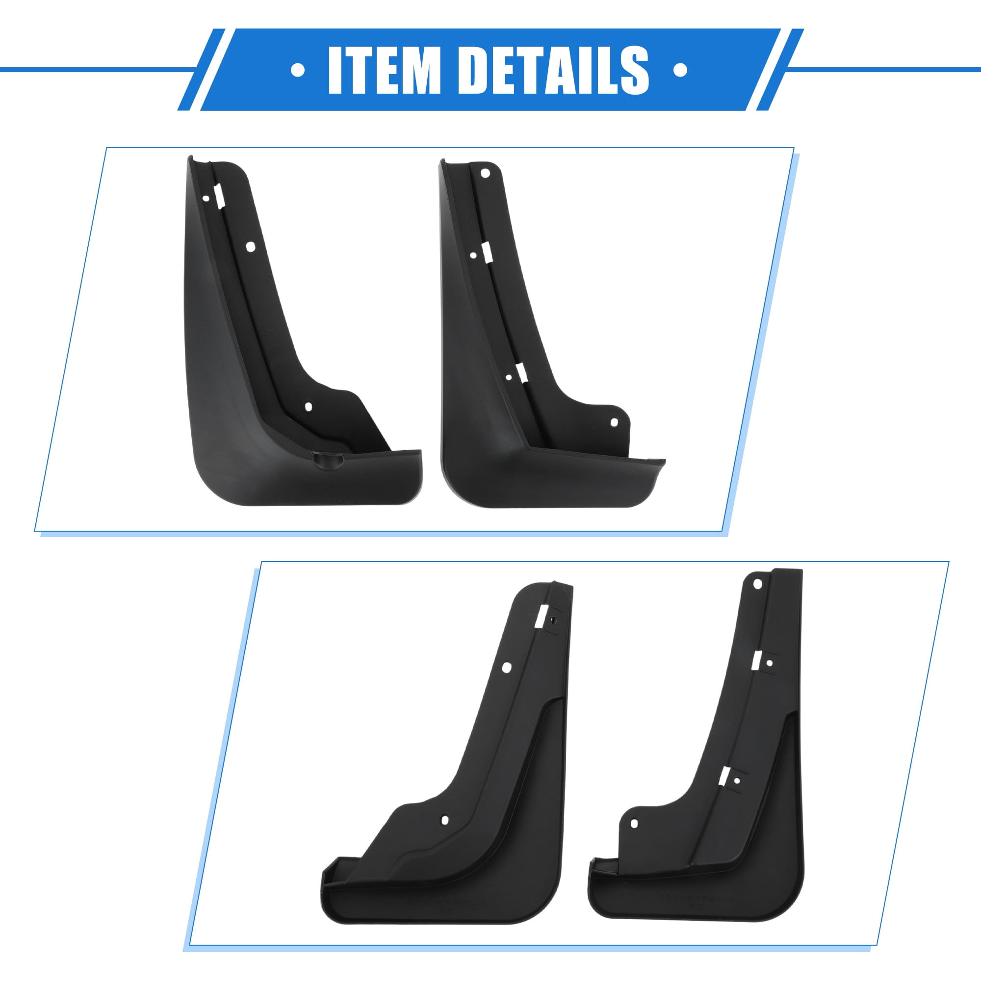 Unique Bargains Mud Flaps for Chevrolet Equinox LT RS ACTIV 2025 Front & Rear Splash Guards Durable Black No-Drill Easy Install Kit