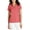 Deep Coral, variant on Ladies Textured Camp Shirt Cotton Poly Blend with Open Collar Short Sleeves