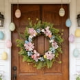 thumbnail image 6 of Easter Wreath with Bunny and Egg Decorations for Front Door and Spring Table Centerpiece Featuring Vintage Rustic Style and Colorful Floral Arrangement for Seasonal Festivities, 6 of 7