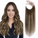 thumbnail image 1 of Fshine Extensiones de cabello de alambre invisible Cabello humano real 18 pulgadas Marrón Balayage a Marrón Mezcla Rubio miel Extensiones de alambre oculto Clip de una pieza en postizo secreto para mu, 1 of 5
