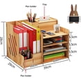 thumbnail image 2 of Wooden Desk Organizer, Large Capacity Diy Office Supplies Storage Box File Rack Paper Holder Sorter (cherry Wood), 2 of 5