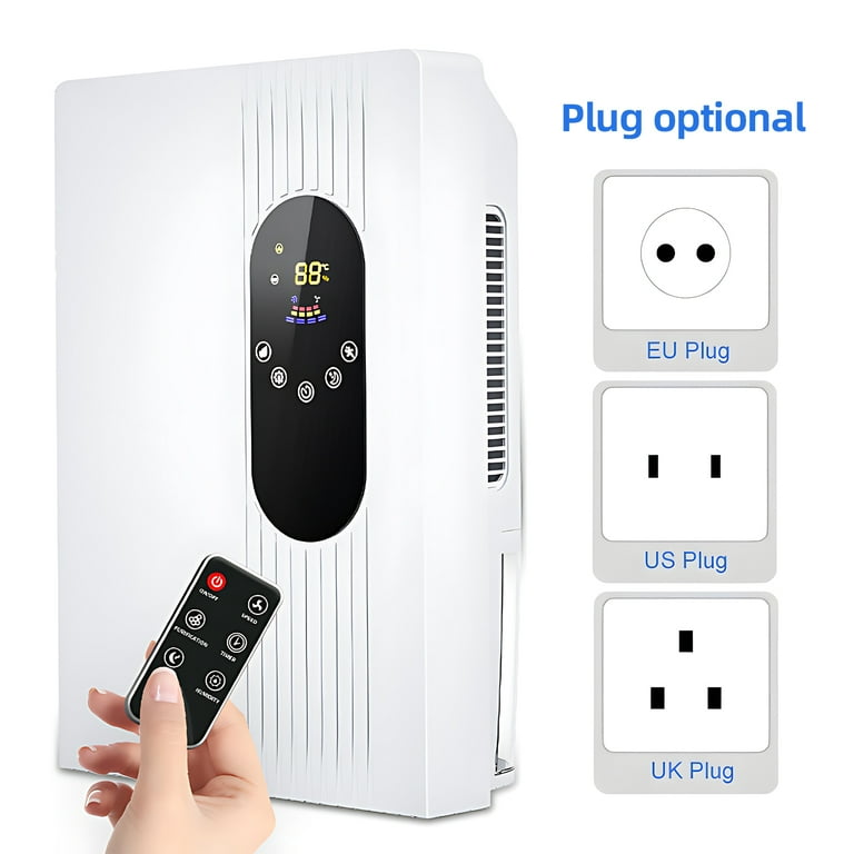 2 in 1 Dehumidifier and Air Purifier with Drain Hose Remote Control LCD Touchscreen Humidity Setting 77oz Smart Dehumidifier with Auto ON Off 24H